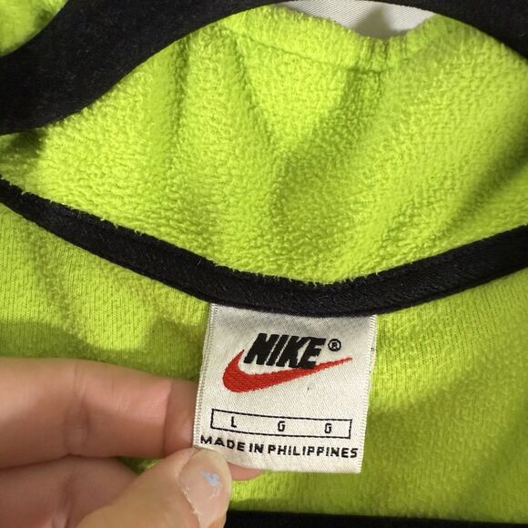 Nike Fleece Vest Women's Large Neon Green Full Zip Therma Fit Zip Pockets - Picture 5 of 13